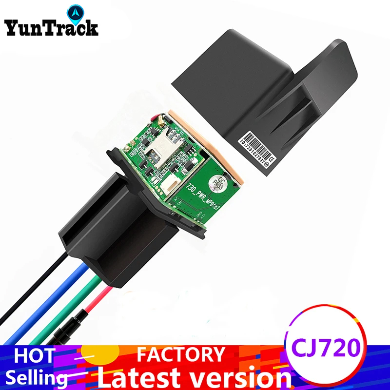 オートバイトラッカーミニ隠し 9-90V 車リレー GPS トラッカーカットオフオイルショック SMS アラームロケーター追跡システム無料アプリ CJ720