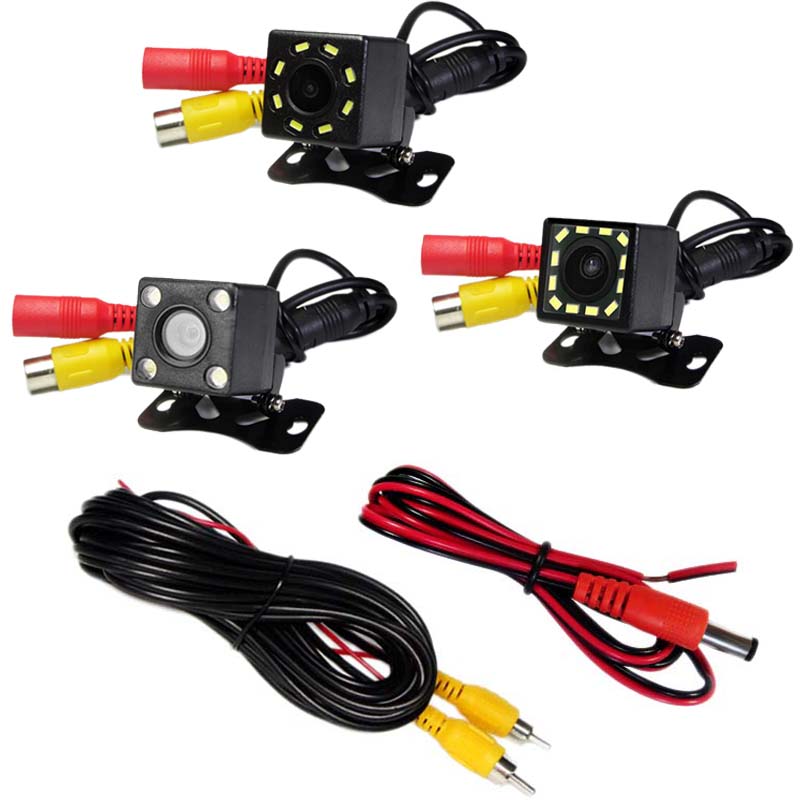 HD 車バックミラーカメラリアビュービデオ車両カメラバックアップリバースカメラ 4/8/12 LED ナイトビジョン駐車カメラ