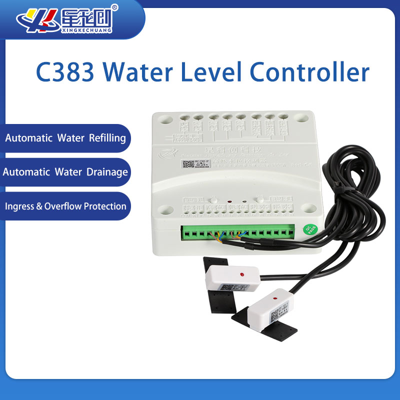 XKC-C383 自動水ポンプ排水液レベルコントローラー、AC110v-220v/DC12v-24v オプションの水位センサーコントローラー