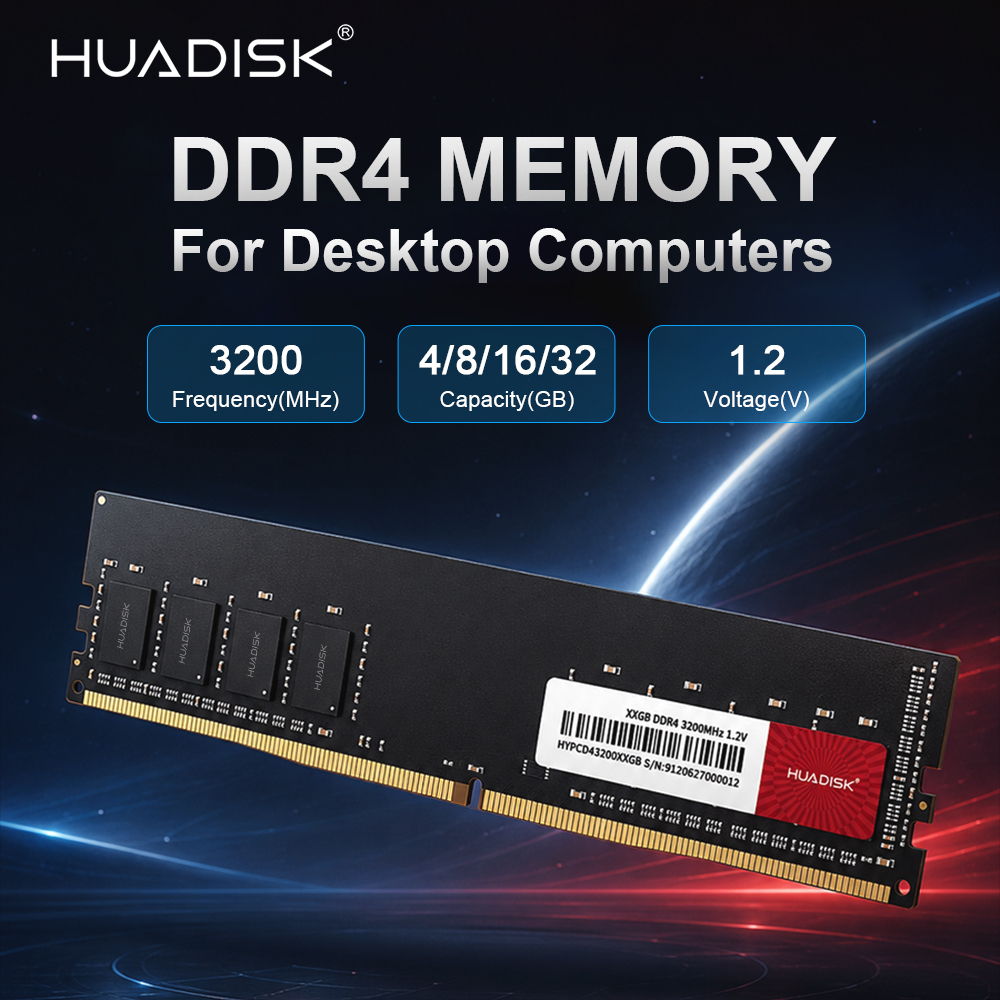 HUADISK メモリ RAM DDR4 4GB 8GB 16GB 32GB 2666MHz 3200MHz UDIMM 288ピン コンピュータ ゲーム用メモリ