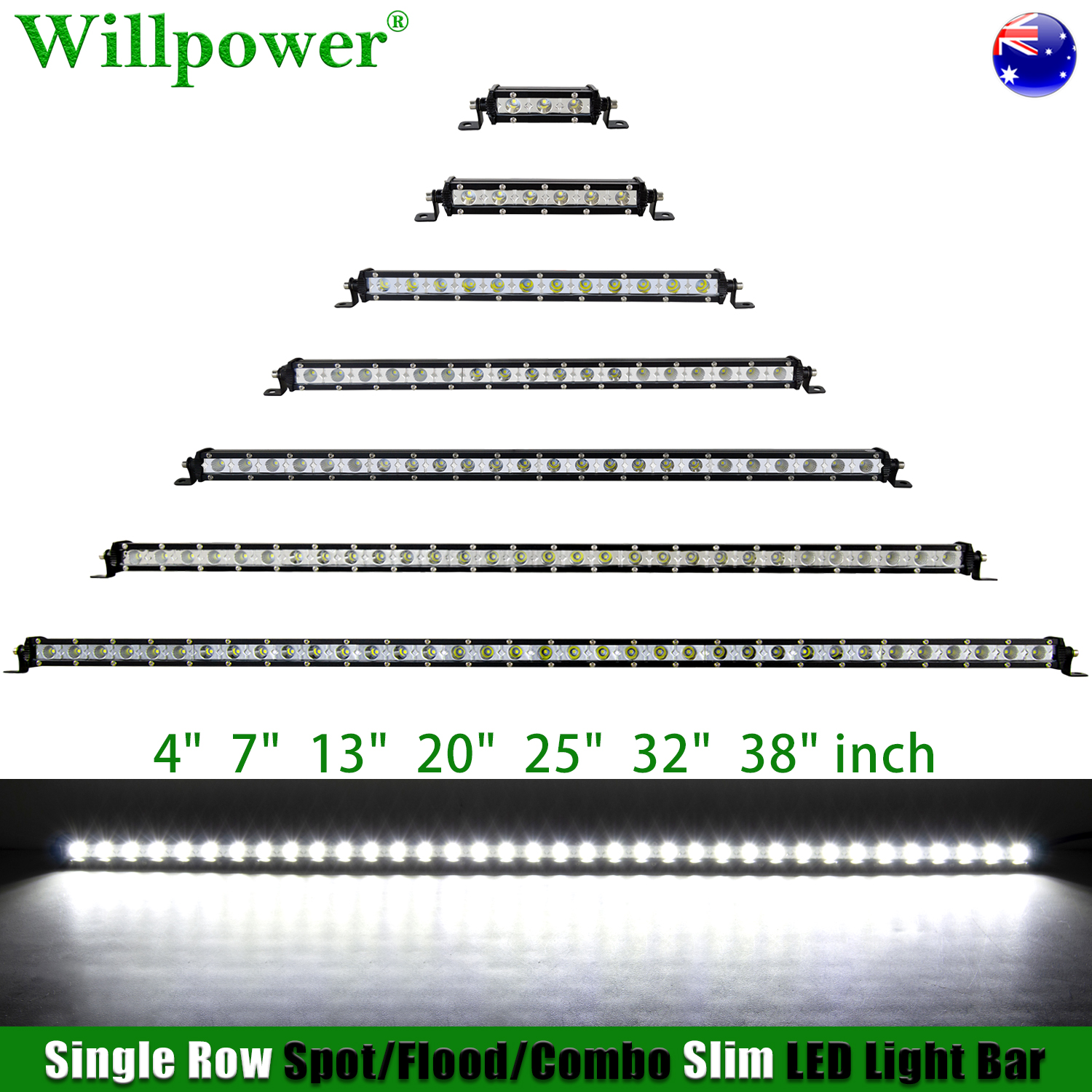 オフロード車ブルバー単列 LED バー 7 "13" 20" 25" 30" 38" スリムライトバージープ 4WD 4X4 トラック UTV SUV フォグランプスポットライト