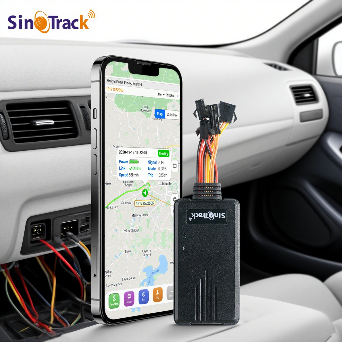 4G GPS トラッカー SinoTrack ST-906L 車両追跡装置 無料 APP リモートオイルパワーカット機能付き