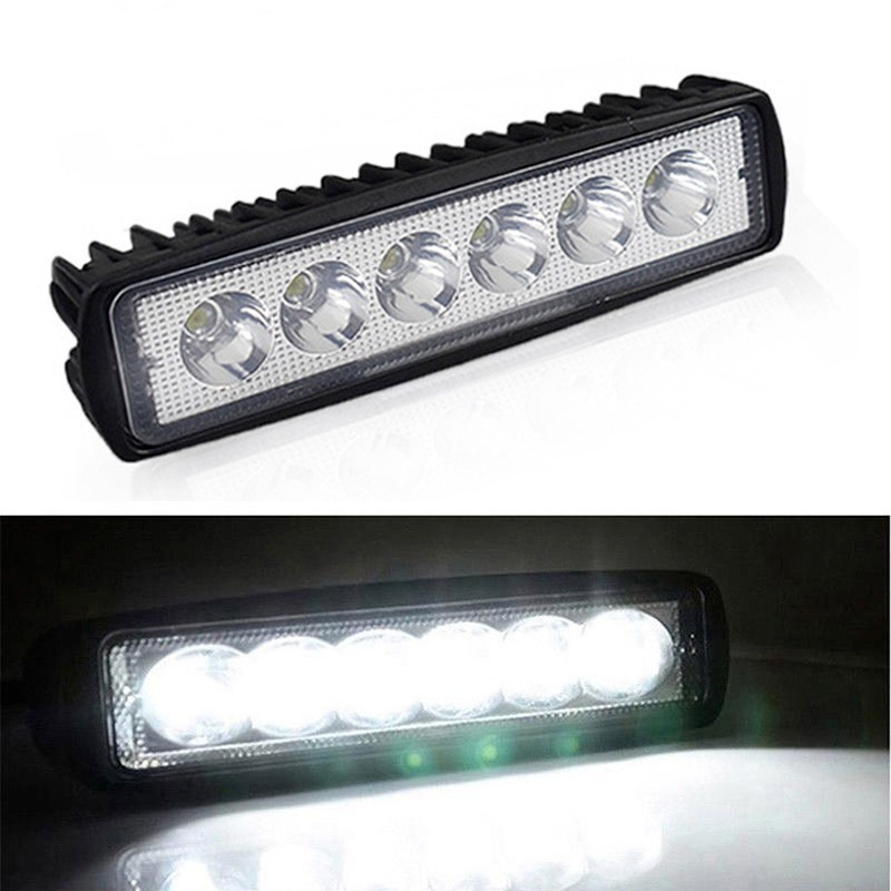 1PC 12V 18 ワット 6000 18K 高輝度ワークライト車 LED ライトバー IP67 防水フラッドスポットホワイトオフロードヘッドライトドライビングランプ