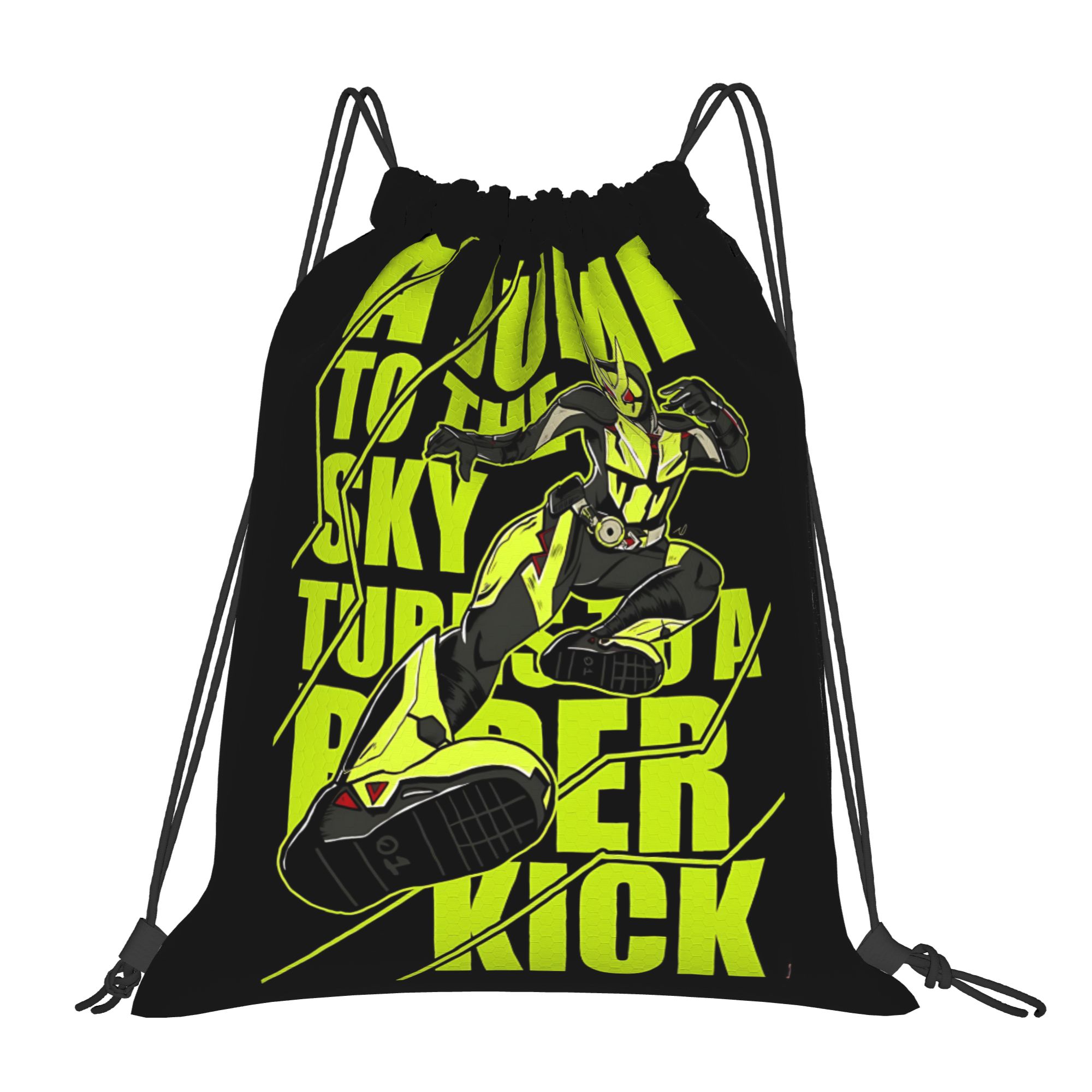 スポーツポーチ仮面ライダーポータブルショッピング巾着バッグ乗馬バックパック体操服収納バックパック