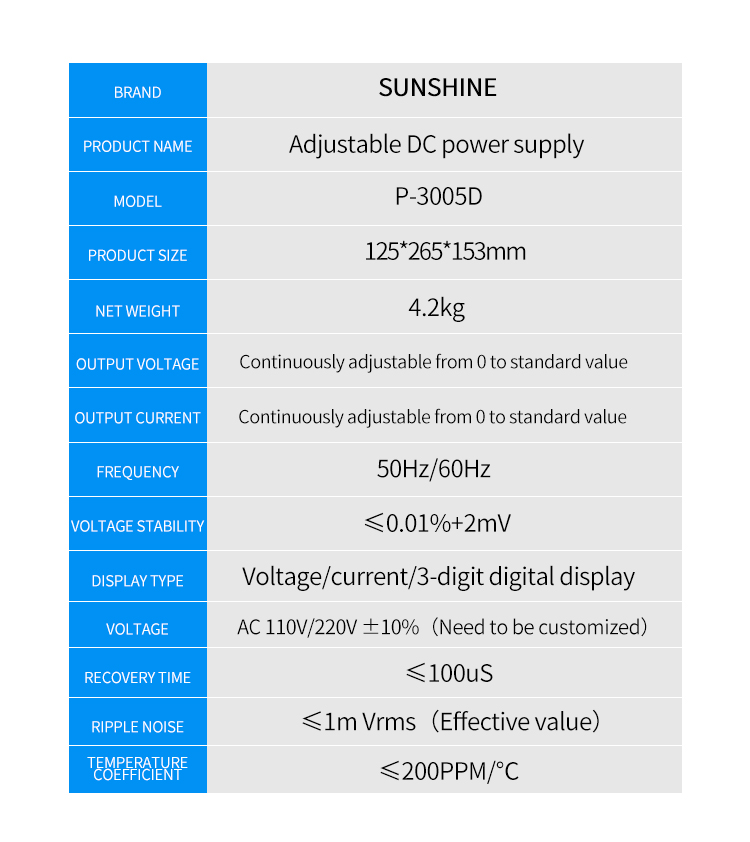 工場出荷時の価格 SUNSHINE P-3005D 30V 5A DC 電源携帯電話修理用