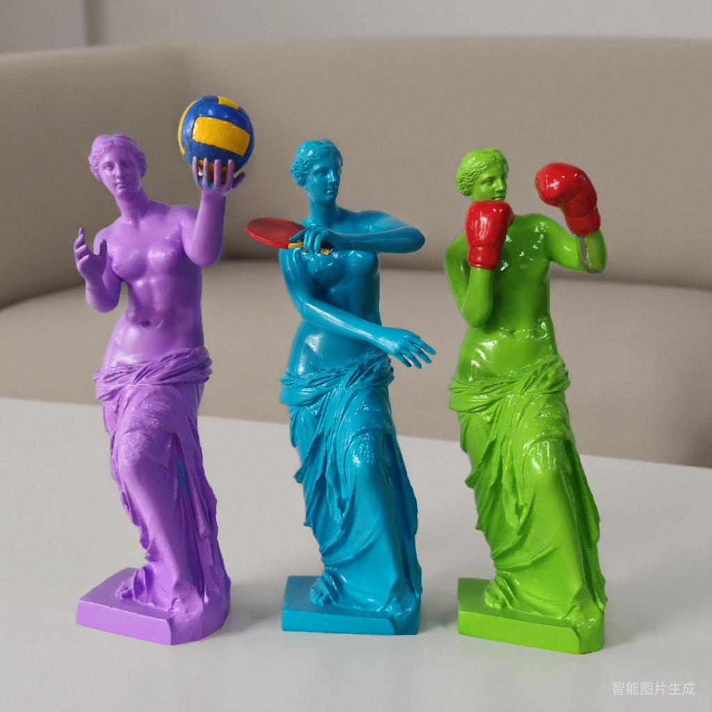 クリエイティブエクササイズヴィーナス彫刻リビングルームテーブル樹脂工芸品古代ギリシャ神話愛の神と美の神フィギュア像