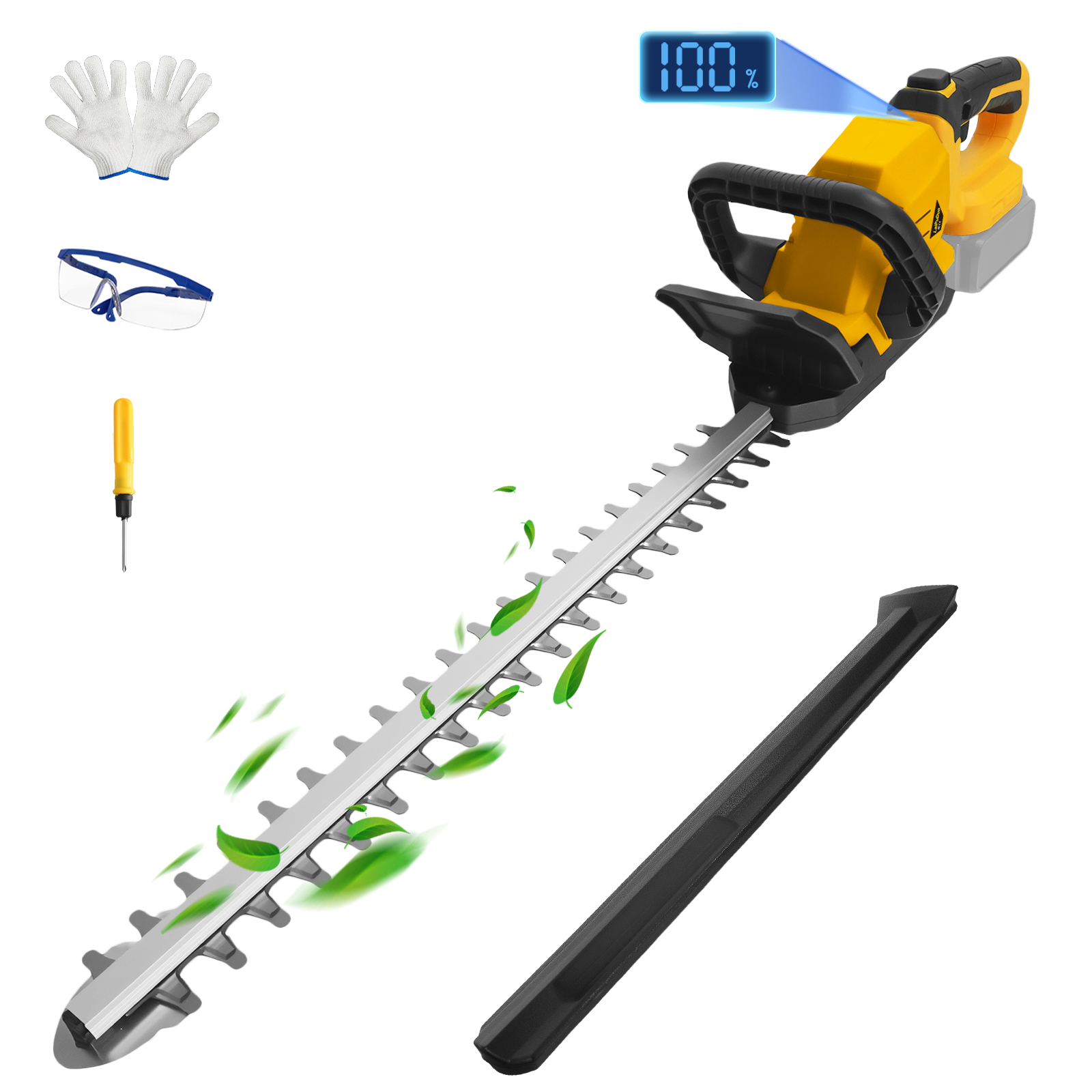 ブラシレス電動ヘッジトリマー 3000RPM コードレスポータブルブッシュトリマー芝刈り機庭庭ツール Dewalt 20V バッテリーピン