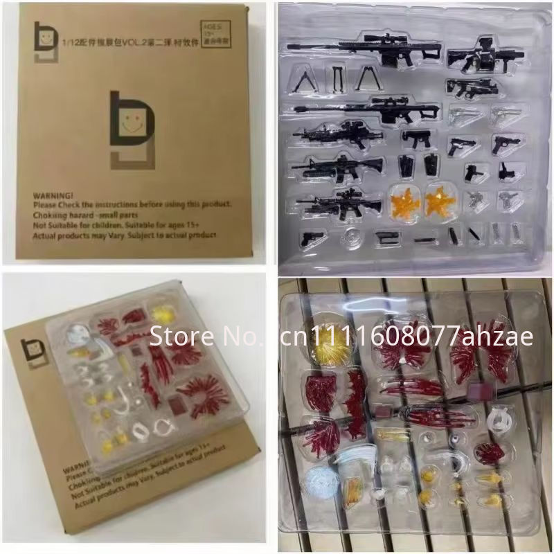 1/12 スケールミニチュア武器と特殊効果部品 6 インチアクションフィギュア血飛沫爆発ジオラマアクセサリー