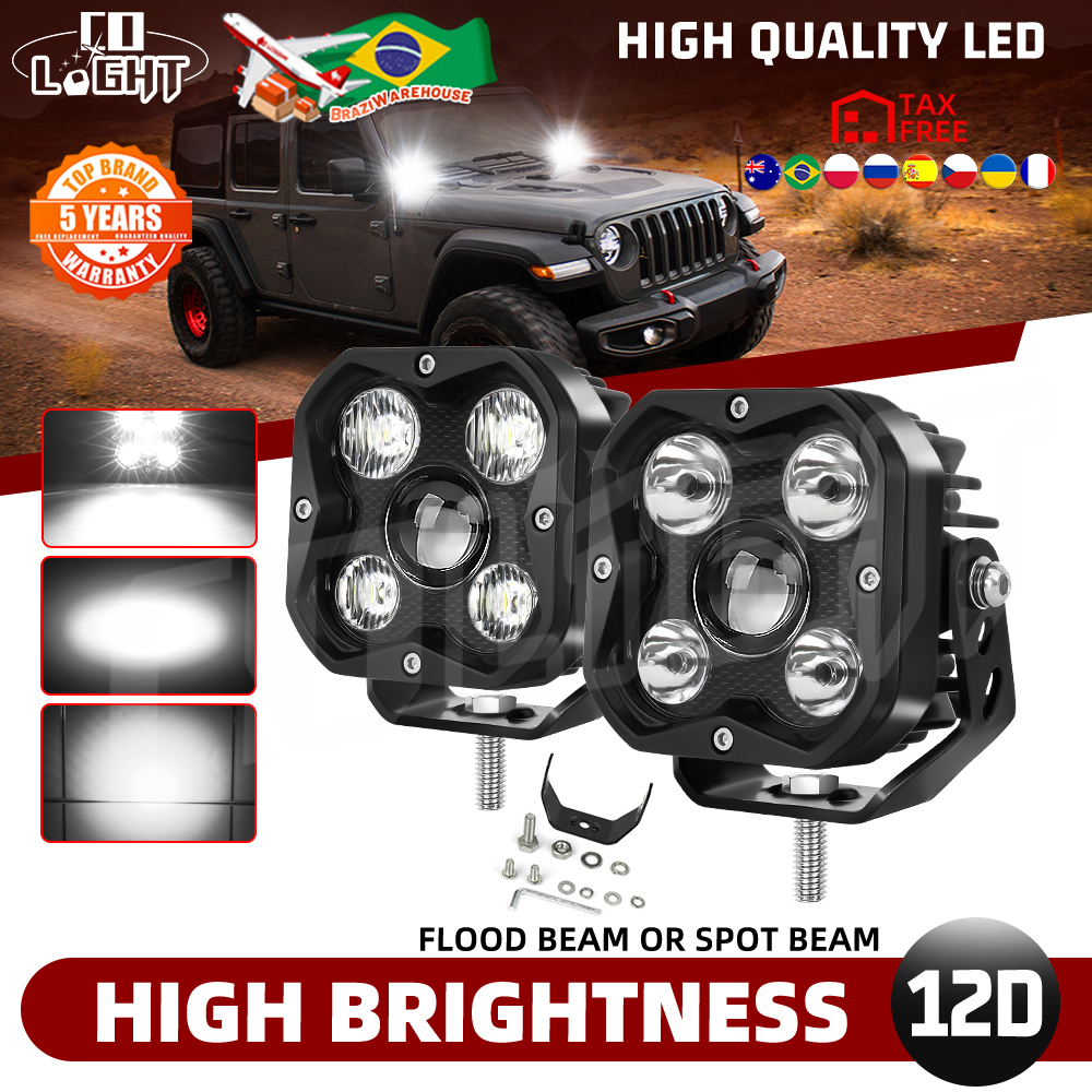 CO LIGHT 4 インチ LED ライトバーオフロードフォグ/ドライビングライト LED トラクター作業灯スポットフラッドビームトラックボート ATV UTV 12V 24V