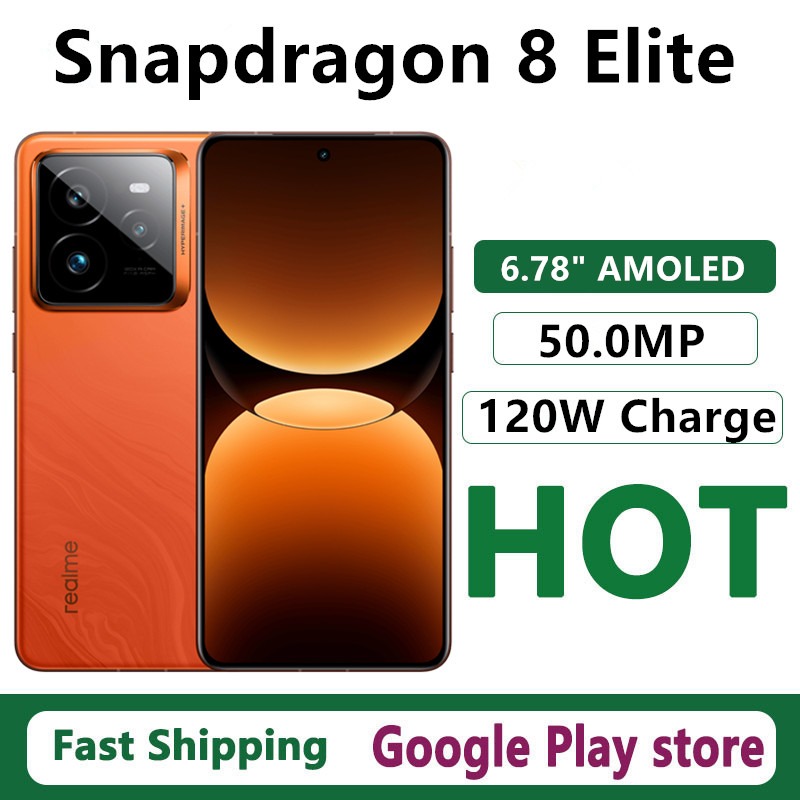 オリジナル Realme GT 7 プロ携帯電話 120 ワット充電 50.0MP カメラ Snapdragon 8 エリート 6.78 "AMOLED IP69 防水 Android 15.0