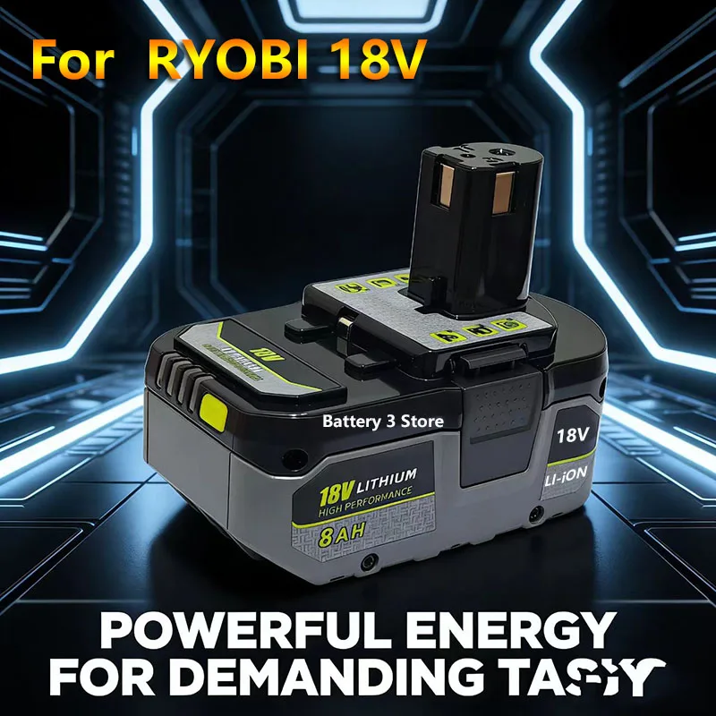 RYOBI 18V 高性能リチウムバッテリー用、メモリー効果がなく、すべてのツールに低自己放電を備えています P104、P107 P108 P109