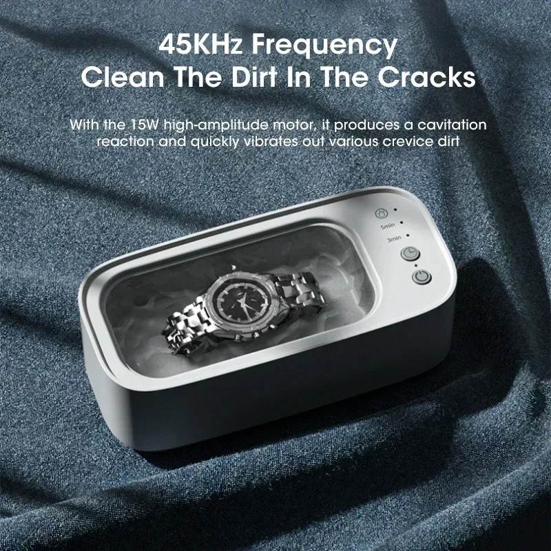 ポータブル超音波クリーナー充電式 40KHz ディープクリーンジュエリー眼鏡かみそりブレースコーム化粧ブラシなど