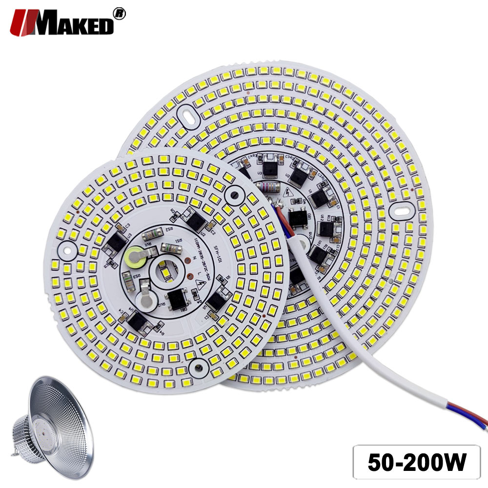 AC220V LED ハイベイライトプレート 50 ワット 100 ワット 150 ワット 200 ワットフルパワースマート IC ドライバ SMD2835Doide ソースパネル工場出荷時のランプ交換