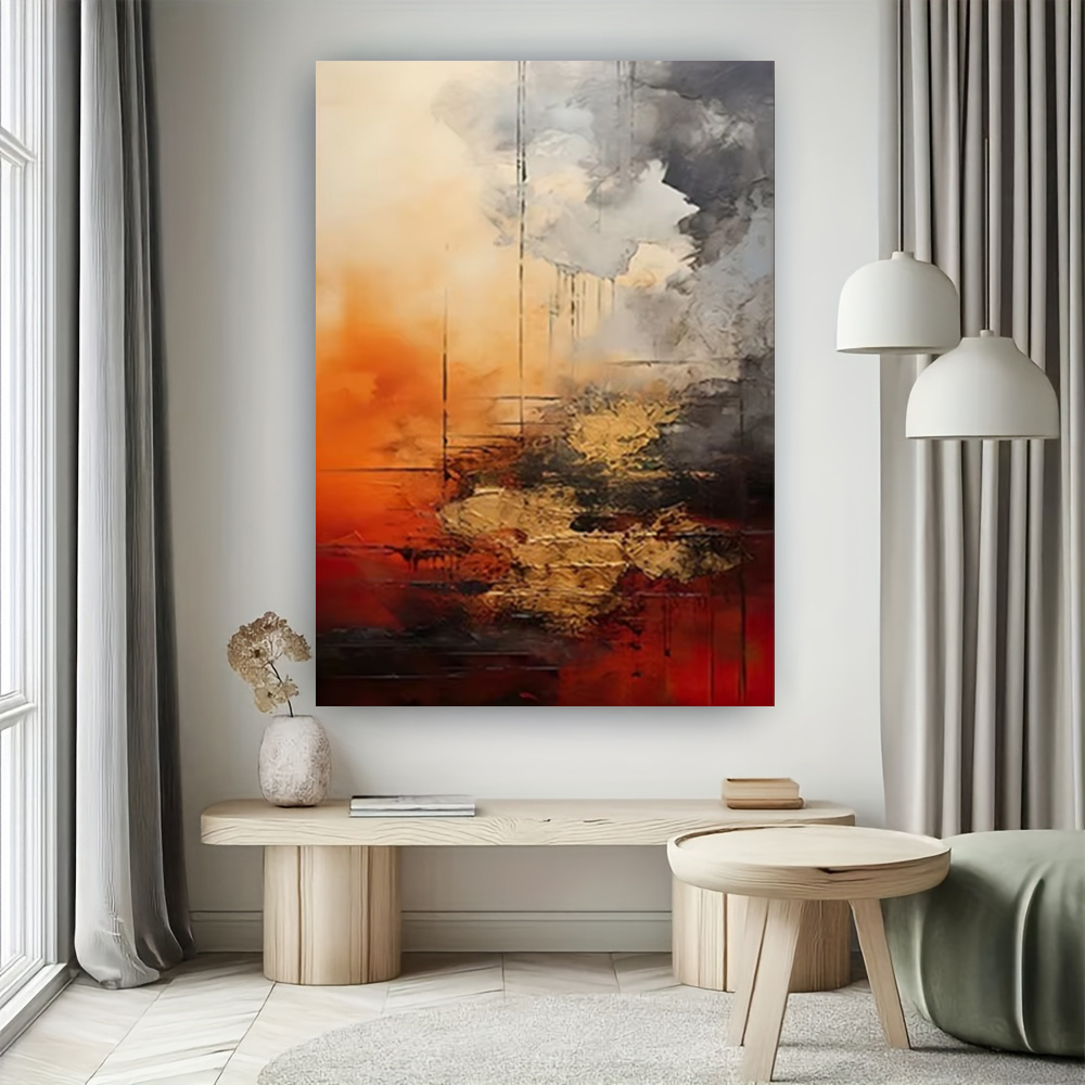 100% 手描き抽象油絵キャンバス現代ホームゴールデンライン壁アート画像大壁画リビングルームの装飾ペイント