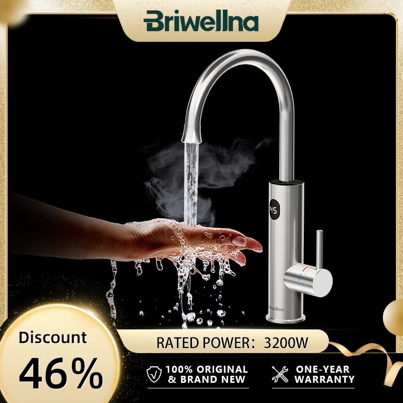 Briwellna 220V 電気インスタント給湯器 2 で 1 キッチンの蛇口タンクレス給湯器タップ Chauffe Eau インスタント間欠泉 KM12
