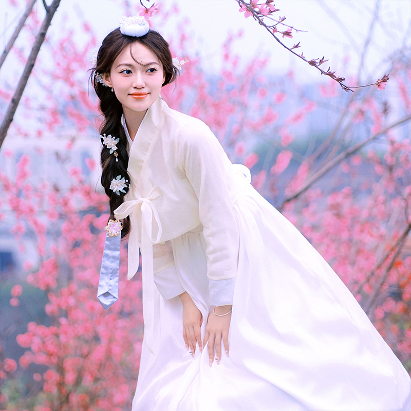 韓国韓服ヘアバンドドレス古代の伝統的なステージダンス衣装女性宮殿韓国結婚式オリエンタルヘアフープ写真撮影