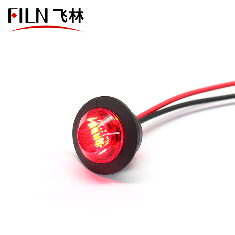 FILN19mm プラスチックゴムプッシュスナップ取付車バイクトラック IP66 防水 LED 12v インジケータ信号灯 20 センチメートルケーブル