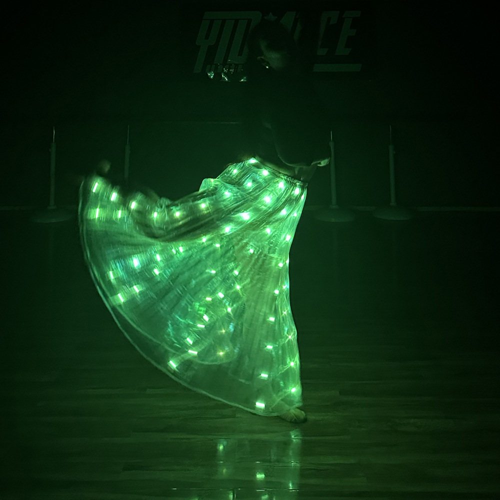 Led スカート女性ベリーダンスライトアップスカートロングチュチュガールズフェスティバルレイブアクセサリーダンスライトアップ小道具カーニバル
