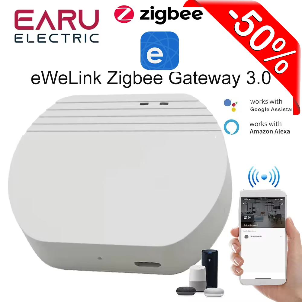 EWelink Zigbee 3.0 ブリッジ スマート ゲートウェイ ハブ ZBBridge ワイヤレス リモート コントローラー音声コントロールは Alexa Google Home で動作します