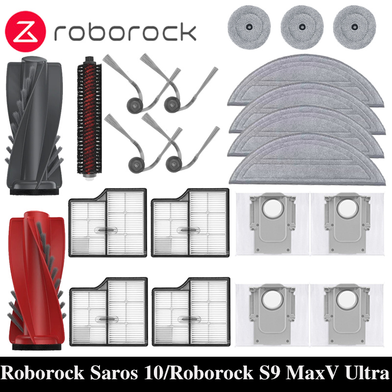 Roborock Saros 10/Roborock S9 MaxV ウルトラロボット掃除機スペアパーツ メインサイドブラシ モップクロス HEPA フィルター ダストバッグ Accessorie