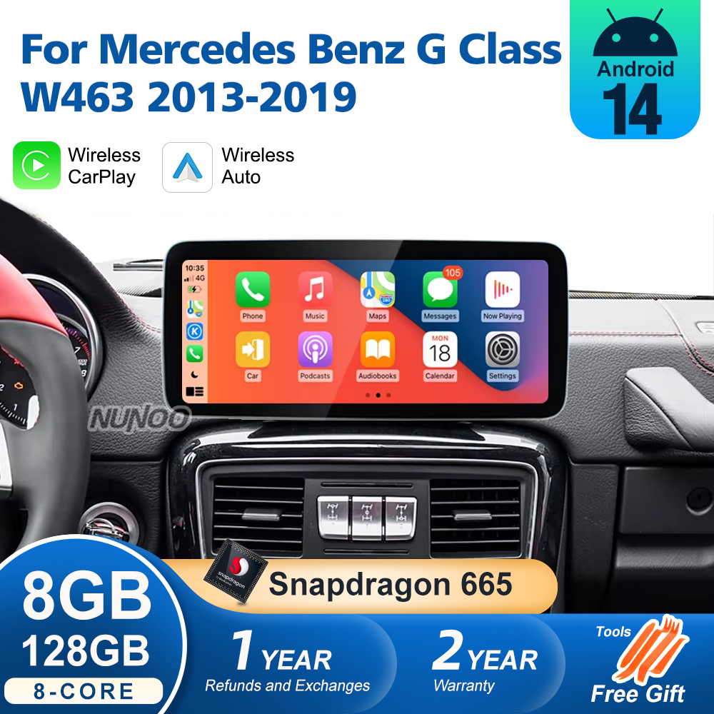 アンドロイド 14 ワイヤレス CarPlay メルセデスベンツ G クラス W463 2013-2019 マルチメディアプレーヤーナビゲーション GPS WiFi ステレオオートラジオ