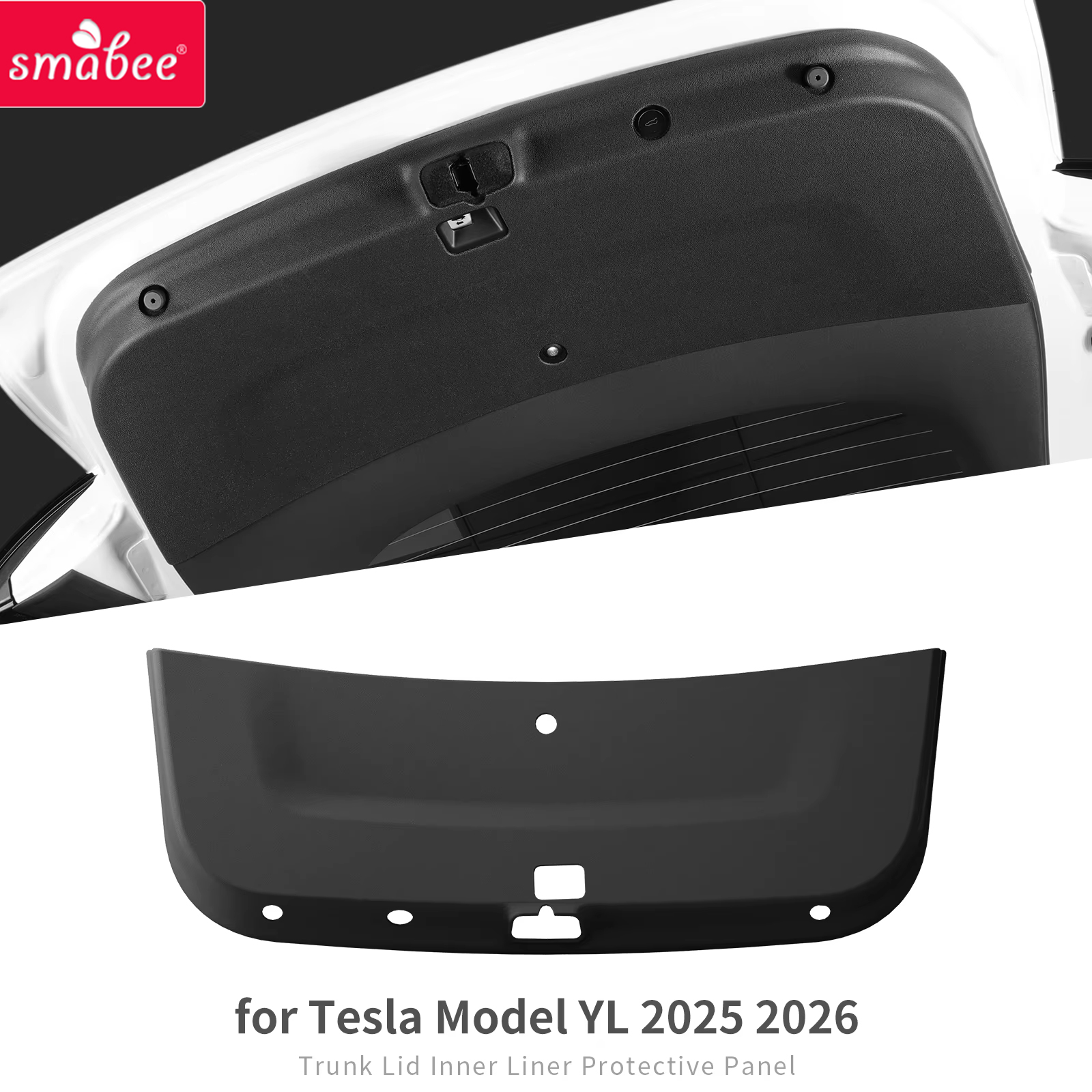 Smabee テスラモデル YL 2025 2026 リアトランクドア防汚マットトランクテールゲート保護パッド TPE カーアクセサリーブラック