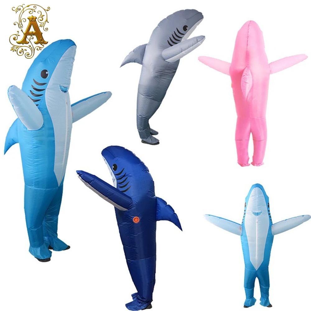 ユニセックスサメコスプレ服小道具ノベルティおもちゃ水族館パフォーマンスインフレータブルスーツフェスティバルパーティー漫画マスコット衣装