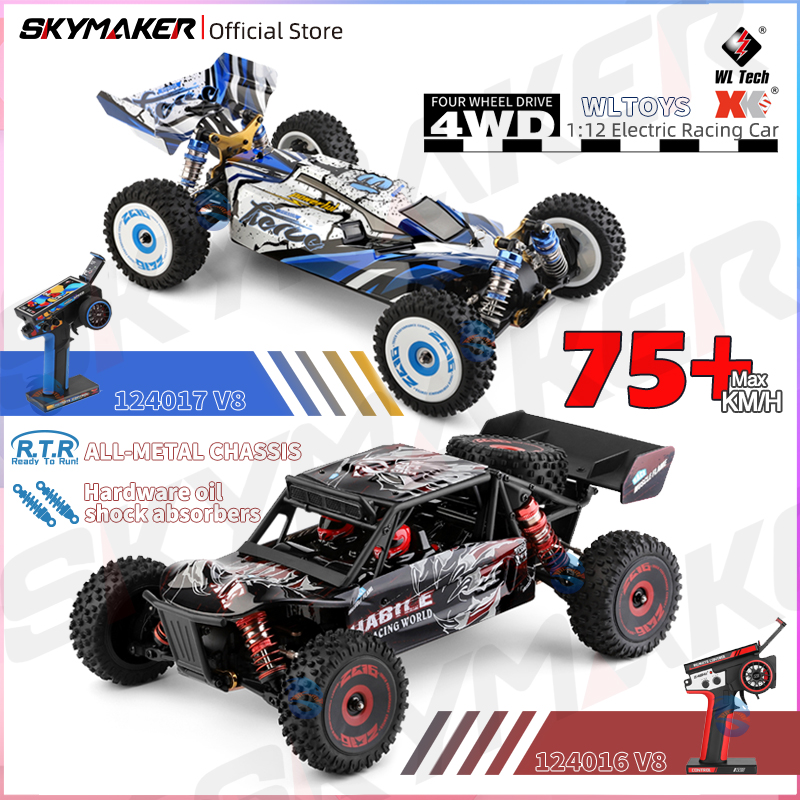 WLtoys 124016 124017 1:12 RC Car 2.4G V8 Remote Control Brushless 75Km/H High Speed 4WD Off-Road Drift Racing RC Toy Car for Boy