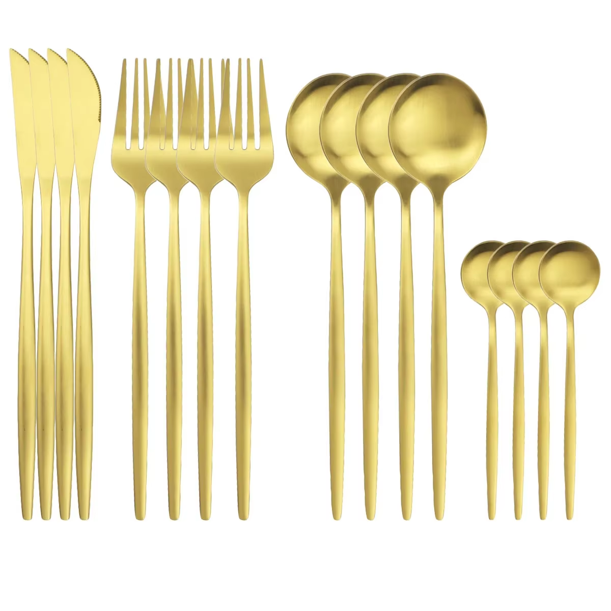 16Pcs ステンレス カトラリーセット カトラリーセット 鏡面仕上げの食器 洋食器 ホテルパーティーなどに最適。
