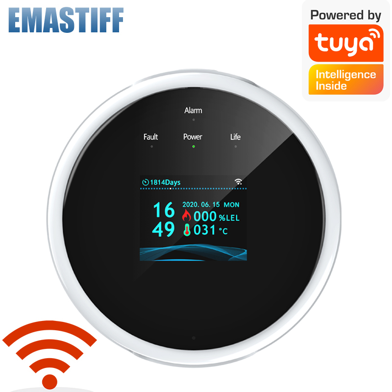 Wifi 天然ガスセンサー可燃性家庭用スマート LPG ガス警報器漏洩センサー tuya スマート APP で動作