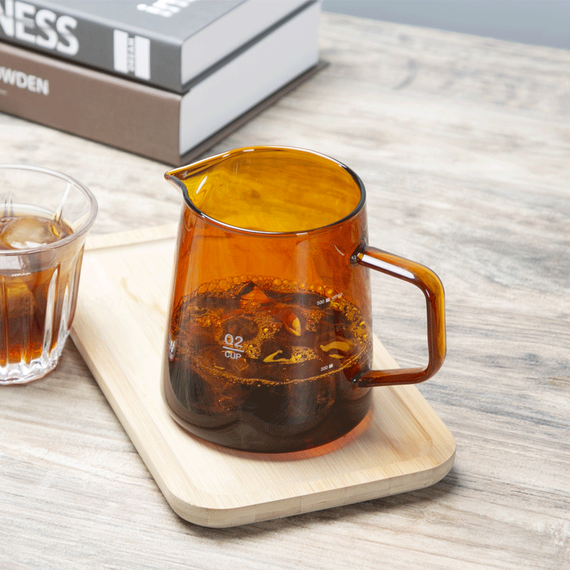 300/500 ミリリットルコーヒー色のガラスポット蓋付き共有コーヒーポット注ぐコーヒー濃縮物キッチン作るコーヒーアクセサリー