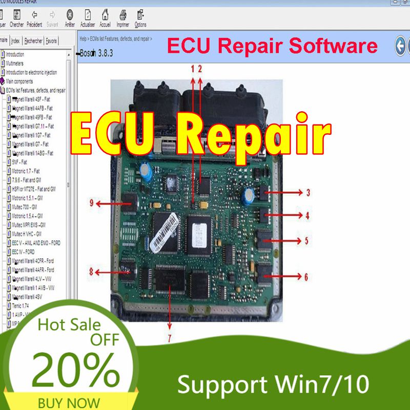 2025 ホット ECU 修理ソフトウェア ECU モジュール修理ピンアウトを含むマルチメータートランジスタ Eeprom 欠陥車修理ツール win7/10
