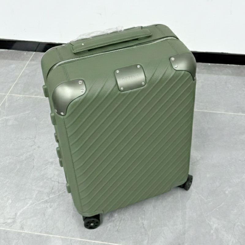 21 インチ牛革高級荷物キャビンスーツケースブラック/ネイビー/オリーブグリーン本革荷物