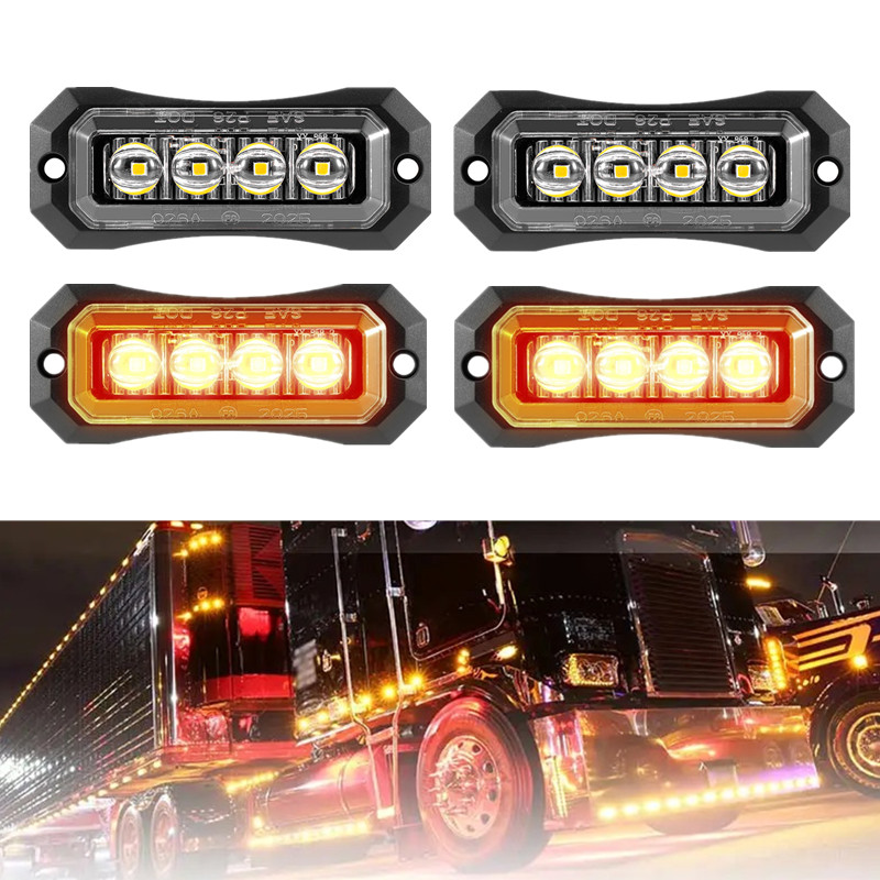 4 個車外部マーカーライトトレーラーバストラックインジケーターテール警告ランプ 12V-24V トラックサイドライト信号ポジションライト