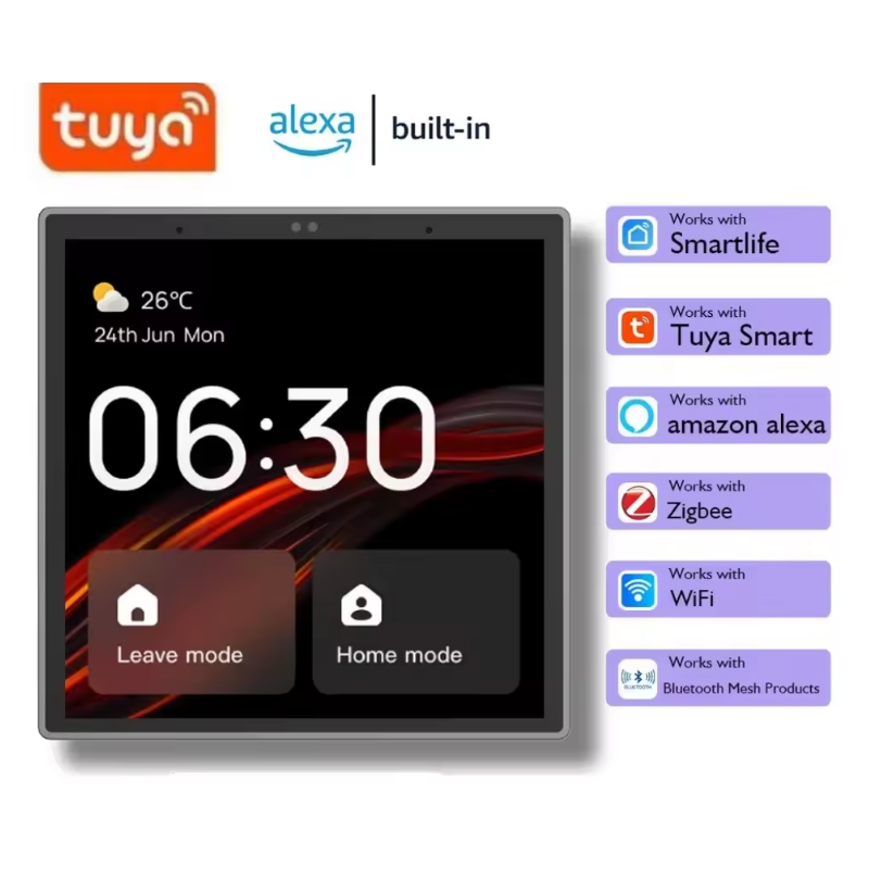 Tuya Wifi スマートタッチスクリーンセンターコントロールパネル内蔵 Alexa 制御 ZigBee ゲートウェイインテリジェントシーン 4 インチ画面