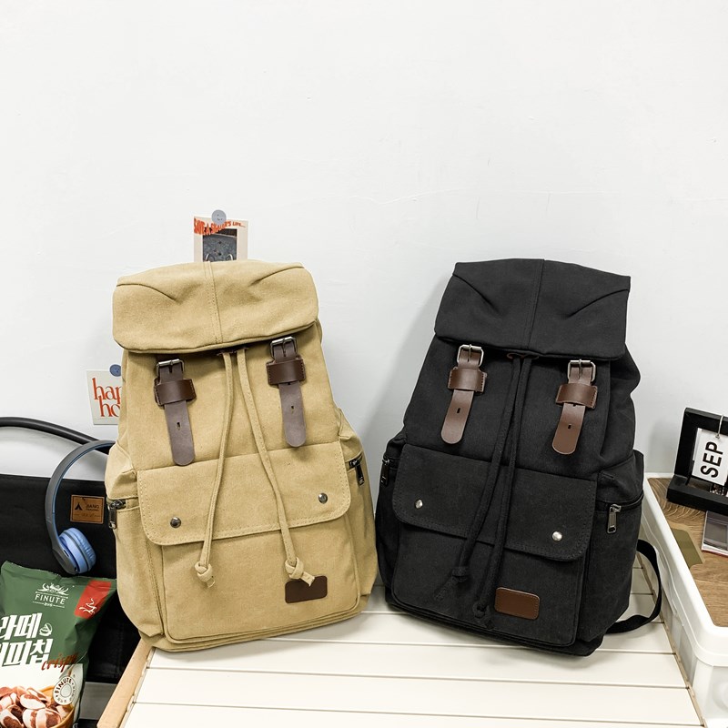 17 インチ都市男性キャンバスバックパックファッションリュックサック高品質 Bagpack 大容量アウトドアスポーツバックパック通学レトロ