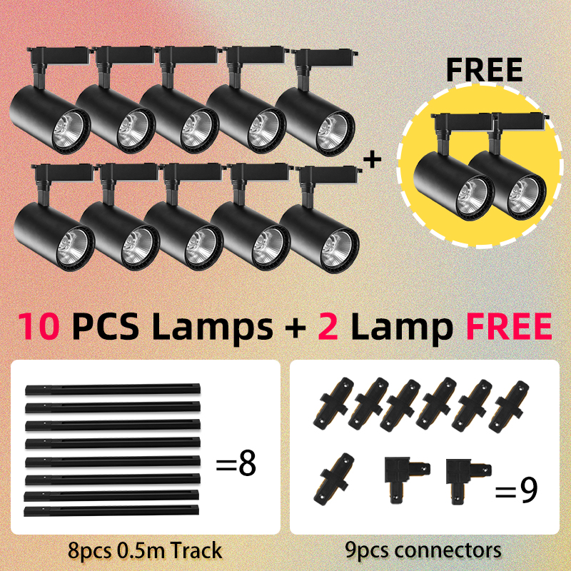 LED トラックライトスポットレールセット Led トラック照明 12 ワット 20 ワット 30 ワット 40 ワットレールランプ天井スポットライトキッチンストアリビングルームホーム