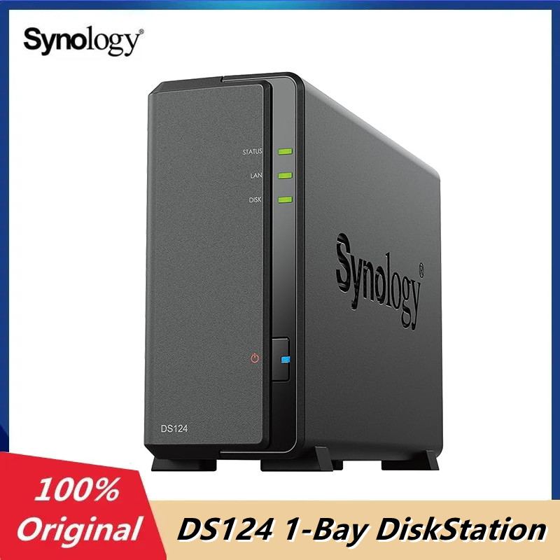 オリジナル Synology DS124 1 ベイ DiskStation NAS/ストレージ サーバー デスクトップ イーサネット LAN ブラック RTD1619 (ディスクレス)