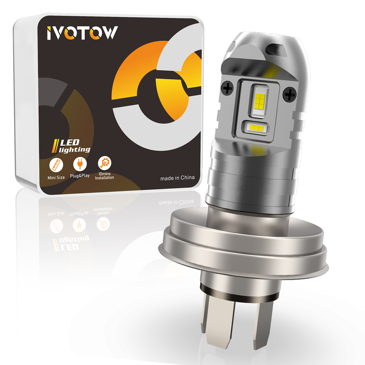 IVOTOW R2 LED ヤマハ XT250 XT 350 電球、Riva 125 180 200 ポッドヘッドライト、1U4-84314-40-XX 電球 12V 45/40W P45t、H/L デュアルビーム
