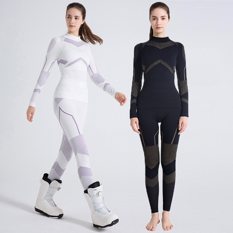 女性ガールスキー下着セットフィットネスサーマルジムスキースノーボードハイキングジョギングスポーツランニングヨガエクササイズスーツロングジョンズ