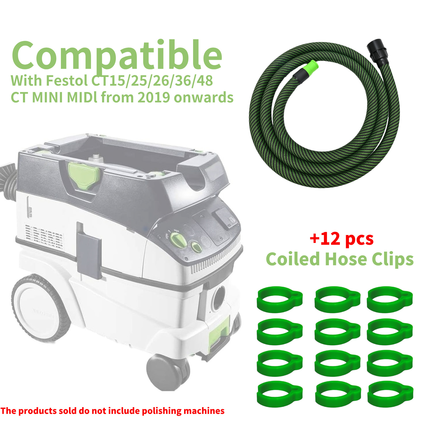3.5 メートル 5 メートル集塵ホース Festool 電気ドライミル吸引チューブ帯電防止ネジホース D27/32 とアクセサリー