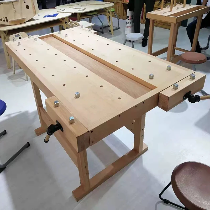 Woodworking Table Multifunctional Woodworking Workbench Woodworking Repair Table DIY Manual Bench Bench Rubber/Beech Solid Wood