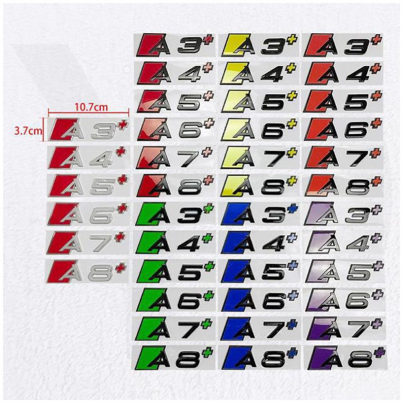 ABS 車のステッカーリアトランクバッジ A3 A4 A5 A6 A7 A8 A3 A4 A5 A6 A7 A8 エンブレムボディデカール再装着装飾