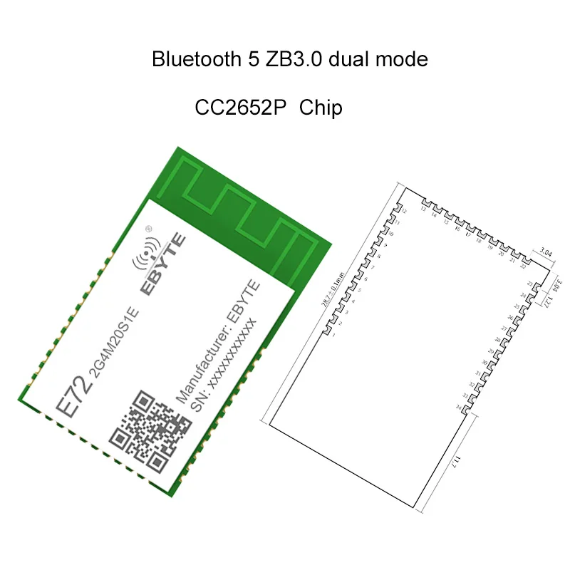 5X CC2652P 2.4GHz Bluetooth 5 ZB3.0 デュアルモードワイヤレスマルチプロトコル SMD ARM マイクロコントローラートランスミッターレシーバー E72-2G4M20S1E