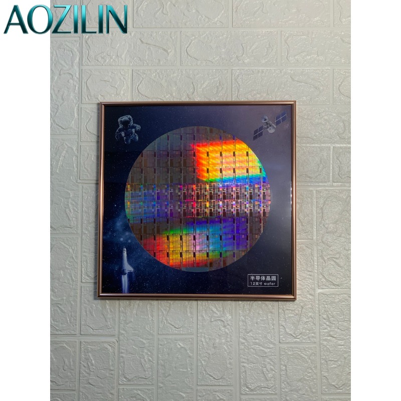 AOZILIN 8/12 インチシリコンウエハー半導体ウエハー高純度シリコンチップオフィス装飾ディスプレイ技術ギフト