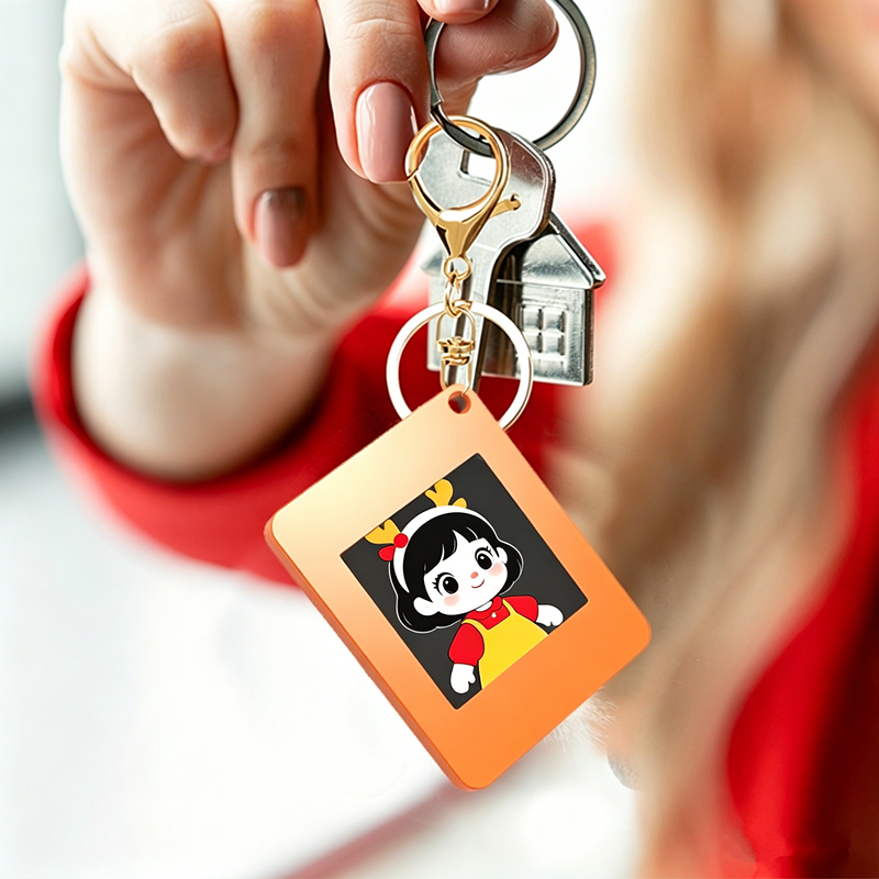 NFC Eインクスクリーン電子ペーパーディスプレイキーホルダーペンダントパッシブバッテリー無料DIYカスタム画像転送キーリングバックパックバッグハンギング