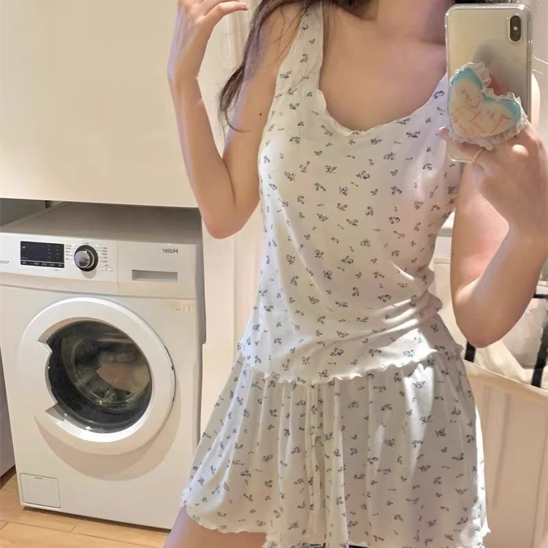 女性のモーダルコットンスウェアセット胸パッド付き 2025 新しい夏ストラップオルトパンツホーム服純粋な綿の春服
