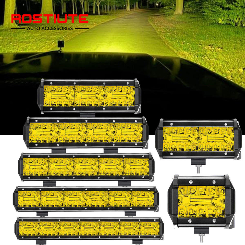 長距離 LED ワークライトバー 4X4 オフロード Led ヘッドライト 12-24V アンバースポットライト駆動フォグランプトラクタートラックオートバイ用