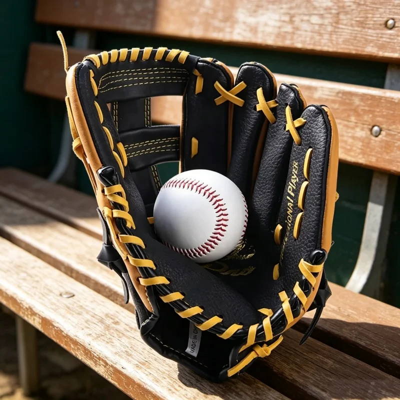 プロ野球キャッチャーグローブ 11.5/12.5 インチ本革ソフトボールトレーニングミットユース大人のアウトドアスポーツ用品