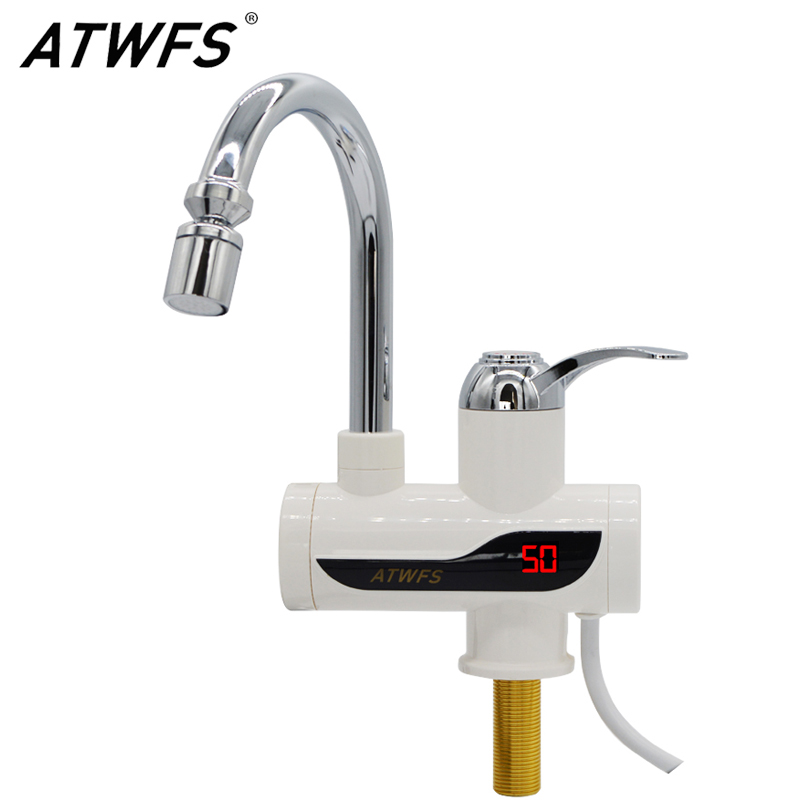 ATWFS 3000 ワットタンクレスインスタント給湯器電気温水蛇口加熱キッチンタップ温度表示付き
